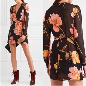 Reformation Georgette Floral Wrap Dress